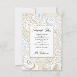 Strand Baby Shower Skal Sjöfart Hav Tack Kort