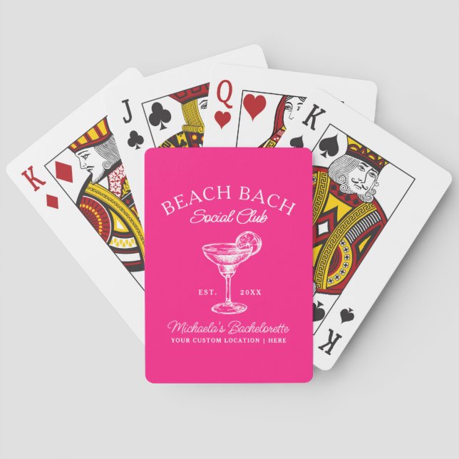 Strand Bach Sängkammarbrud Rosa Cocktailfest Anpas Casinokort (Baksidan)
