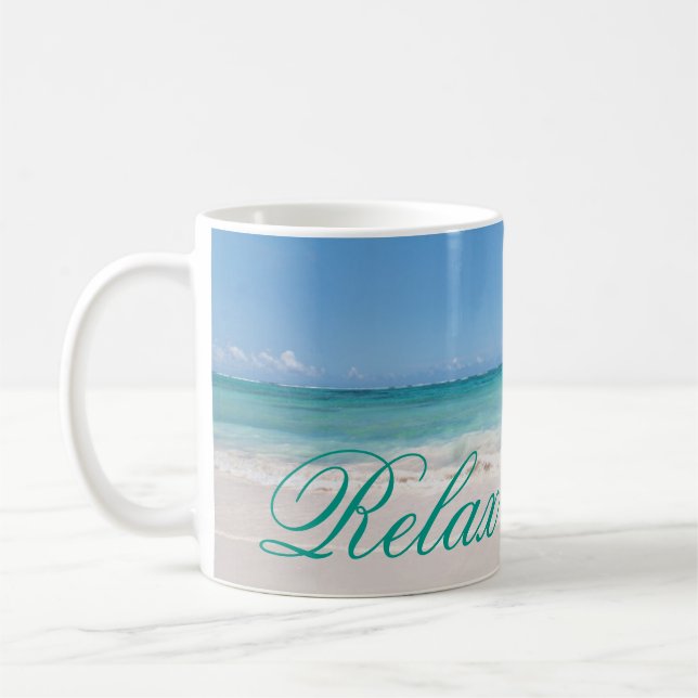 Strand Backgroud Kaffemugg (Vänster)