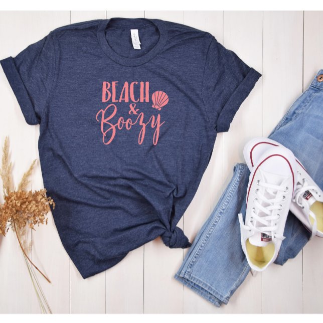 Strand + Berusad Speningsfest Grupp T Shirt (Beach & Boozy Bridesmaid Tshirt)