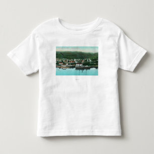 Strand beskådar av staden och steameren t-shirt