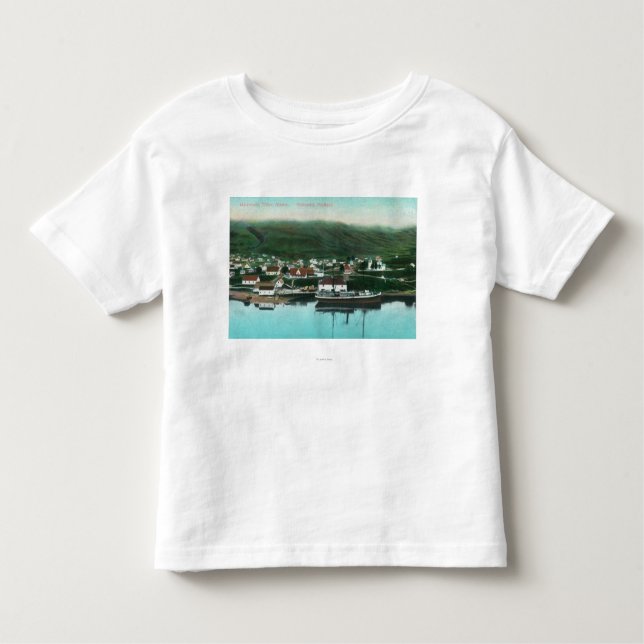 Strand beskådar av staden och steameren t-shirt (Framsida)