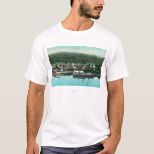 Strand beskådar av staden och steameren tee shirt