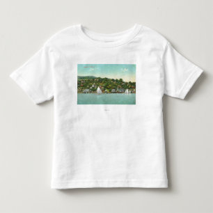 Strand beskådar av staden, segelbåtar t shirt