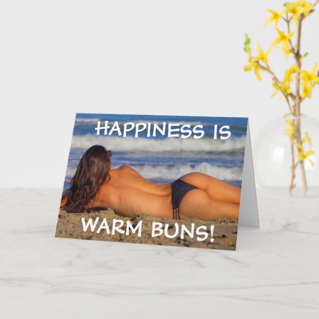 STRAND BIKINI Flicka FÖDELSEDAGKORT KORT (Gul blomma)