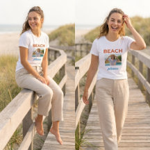 Strand Biten Rolig Sommar T-Shirt Tropisk Strand
