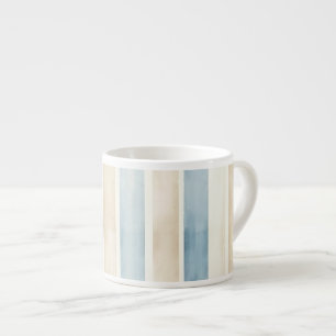 Strand Blå Kräm Ränder Espressomugg