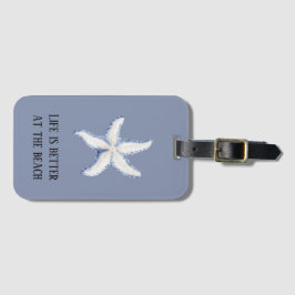 Strand Blå Vit Sjöstjärna Citat Bagagebricka