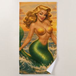 Strand Blond Pin-Up Havsjungfru | Coastal Mermaidc