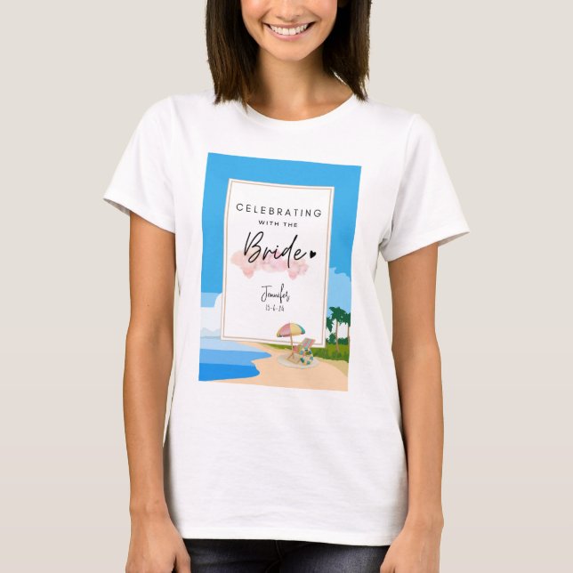 Strand Bröllopskalas Möhippa Sällskap Anpassad T Shirt (Framsida)