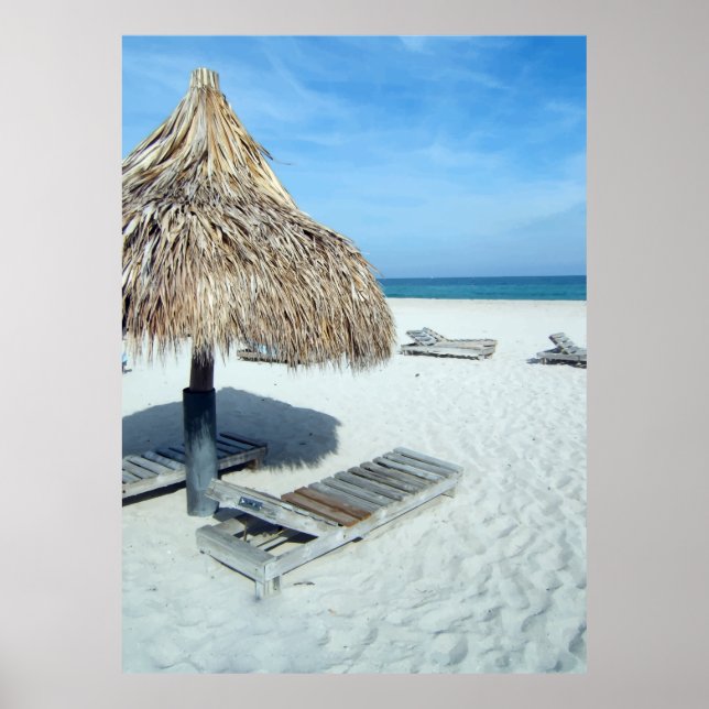Strand Cabana Luau-fest Bildkiosk Bakgrund Poster (Framsidan)
