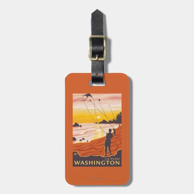Strand & drakar - LaPush, Washington Bagagebricka (Vertikal Framsida)