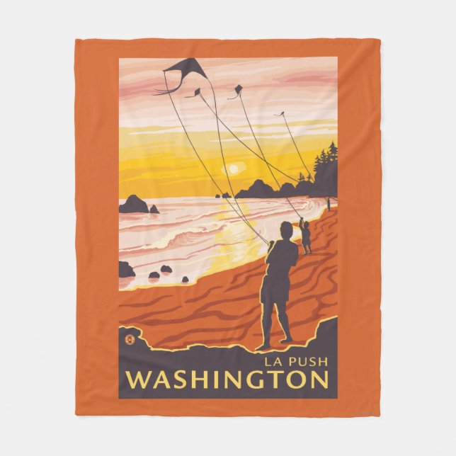 Strand & drakar - LaPush, Washington Fleecefilt (Framsidan)