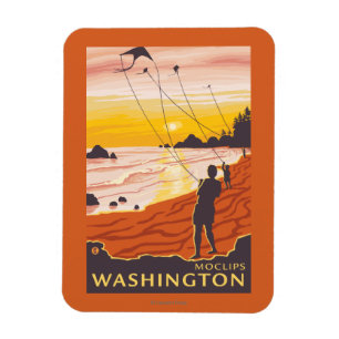 Strand & drakar - Moclips, Washington Magnet