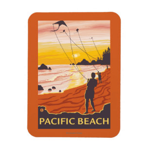 Strand & drakar - Stillahavs- strand, Washington Magnet