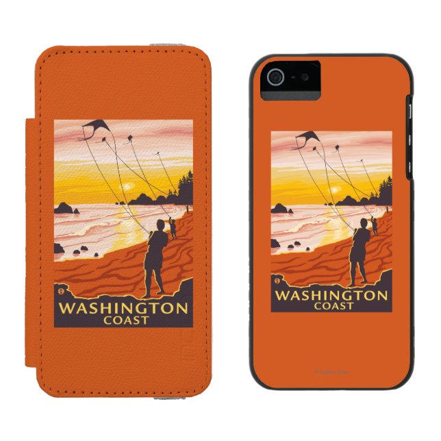 Strand & drakar - Washington kusten Incipio iPhone Wallet Skal (Sida vid Sida)