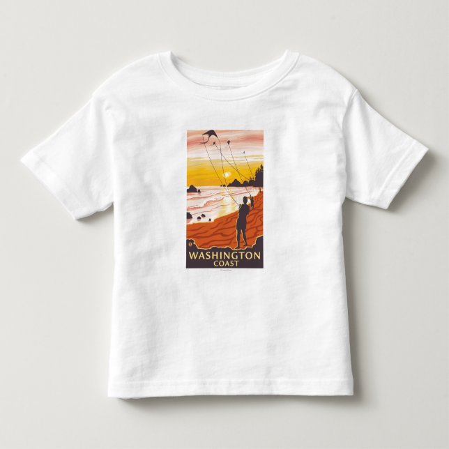 Strand & drakar - Washington kusten T Shirt (Framsida)