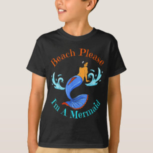 Strand en sjöjungfru roliga svarta sjöjungfrur kvi t shirt