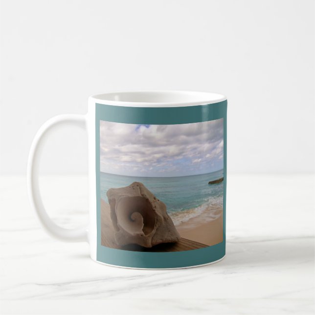 Strand för Conchsnäckaparadis Kaffemugg (Vänster)