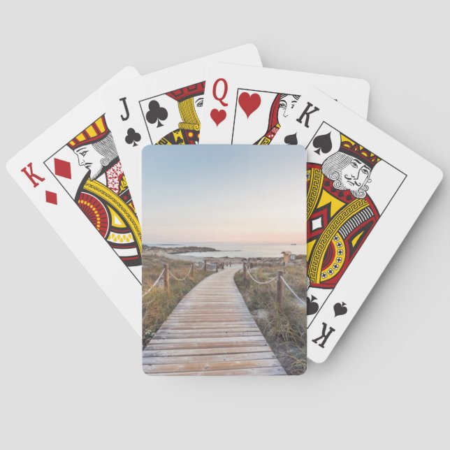 Strand för Es Pujols på gryning Casinokort (Baksidan)