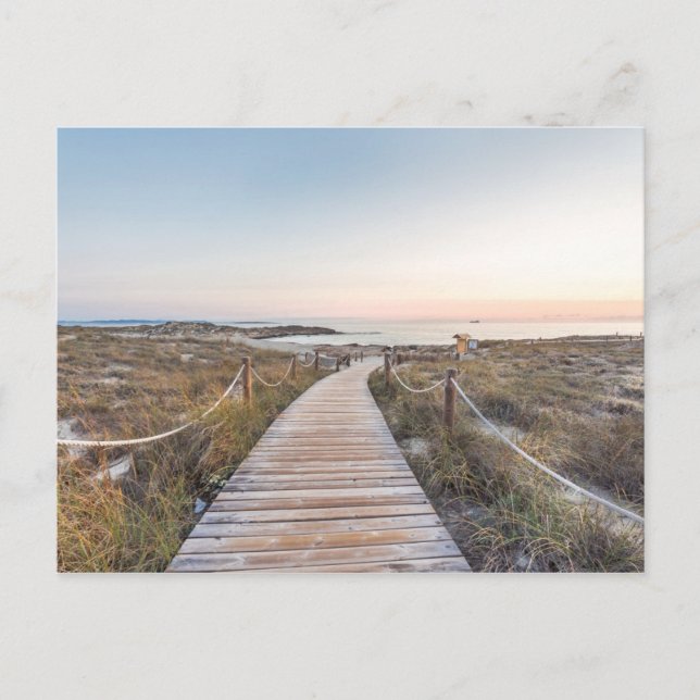 Strand för Es Pujols på gryning Vykort (Framsida)