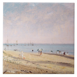 Strand för John konstapel Brighton (olja på Kakelplatta