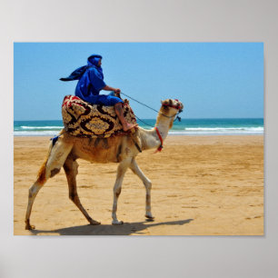 strand för sjösida för morocco arabisk rittkame poster