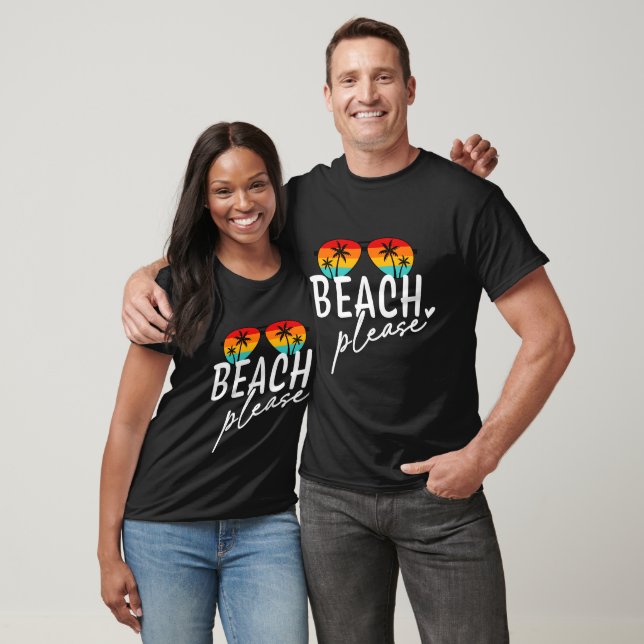Strand Gärna Retro Typografi Sommar Strand T Shirt (Unisex)
