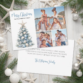 Strand God Jul Familjefoto Julkort