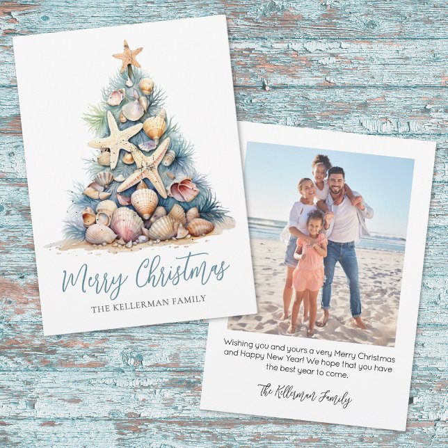 Strand God Jul Julkort (Beach Merry Christmas Holiday Card )