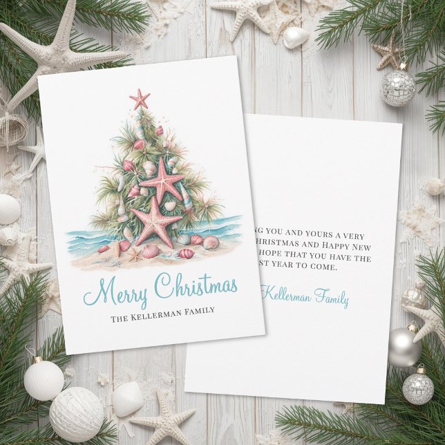 Strand God Jul Julkort (Beach Merry Christmas Holiday Card )