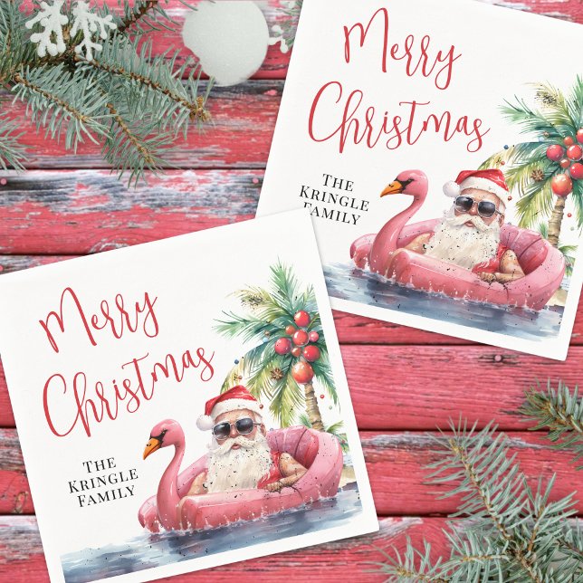 Strand God Jul Pappersservett (Tropical Beach Merry Christmas Napkins)