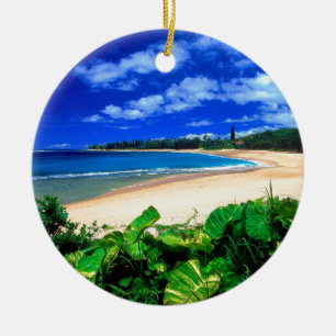 Strand Haena Kauai Hawaii Julgransprydnad Keramik