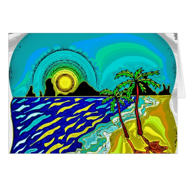 Strand Hälsningskort (Framsidan Horizontal)