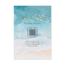 Strand, Hav Akvarell Bakgrund Kuvertkort