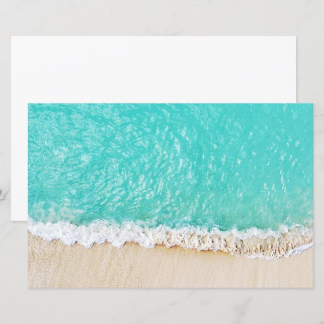 Strand hav hav sommar scrapbok papper (Fram/baksida)