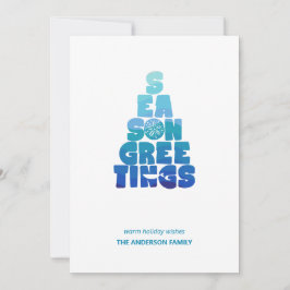 Strand Hav Och Hälsningar Julkort