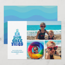 Strand Hav Och Hälsningar Julkort