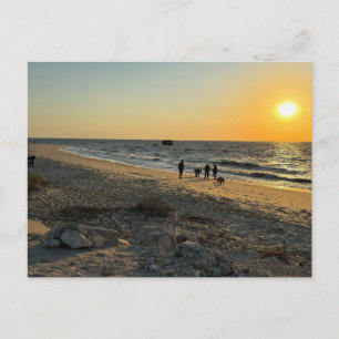 Strand Hav Solnedgång Postkort Vykort