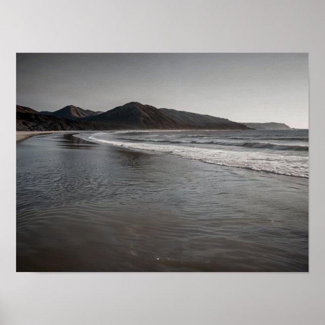 Strand Havsutsikt Ocean Kustlinje Foto Poster (Framsidan)