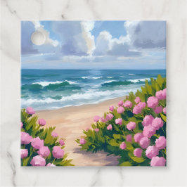 Strand i blom | Rosa Hydrangea Havsnära Kust Gåvor Etiketter