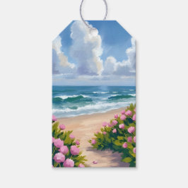 Strand i blom | Rosa Hydrangea Havsnära Kust Presentetikett