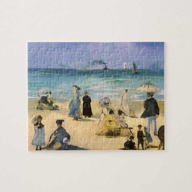 Strand i Boulogne av Edouard Manet Pussel (Horisontell)