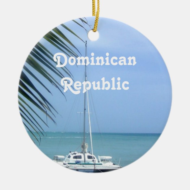 Strand i dominikanen julgransprydnad keramik (Framsidan)