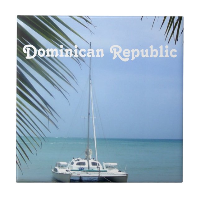 Strand i dominikanen kakelplatta (Framsidan)