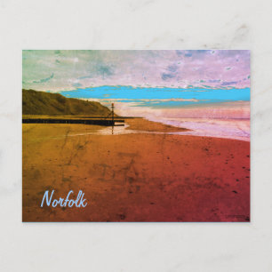 Strand i Mundesley, Norfolk av Alexandra Cook Vykort