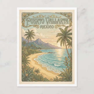 Strand i Puerto Vallarta Mexiko Vykort