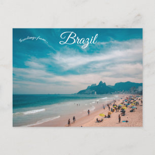 Strand i Rio de Janeiro Brasilien Vykort