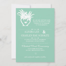 Strand Jade Grön Palmut Destination Krit tavla Inbjudningar