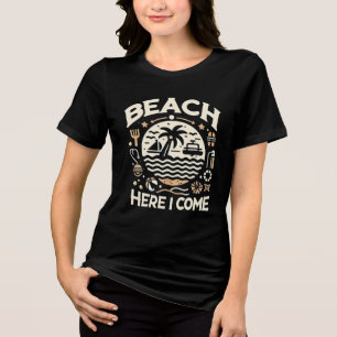 Strand Jag kommer Hit Tropiskt Solnedgångsglädje T Shirt
